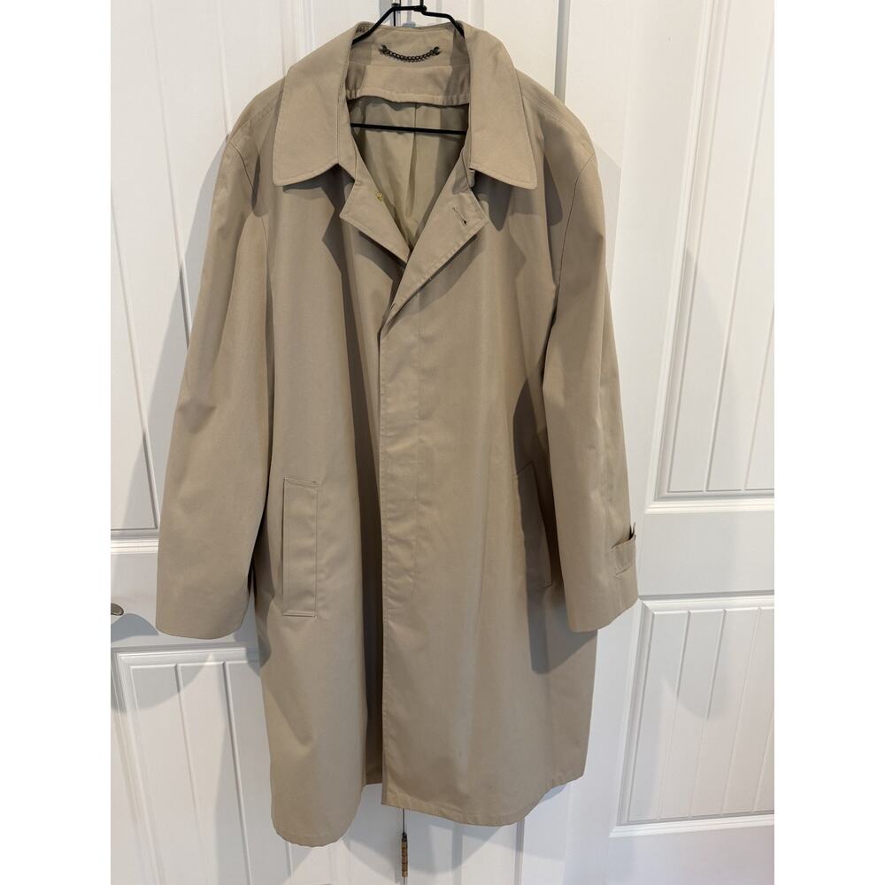 Vintage Newport Harbor Men's Beige Trench Coat - Size 4XL